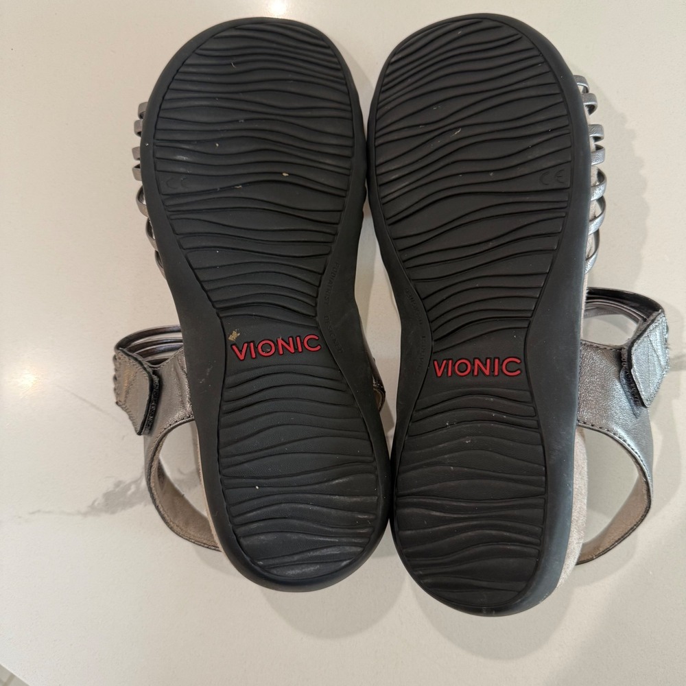 Vionic Talulah Metallic Silver Strappy Knot Comfort Sandals Women's Size‎ 7 - Picture 11 of 11